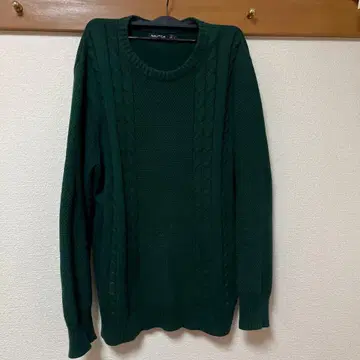 NAUTICA (노티카) 케이블 니트 그린