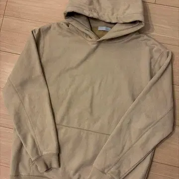 SENSE OF PLACE 베이지 무지 후드 부착 후드티