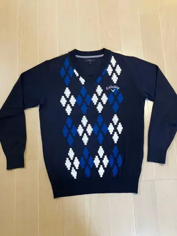 Callaway 아가일 V넥 스웨터 네이비