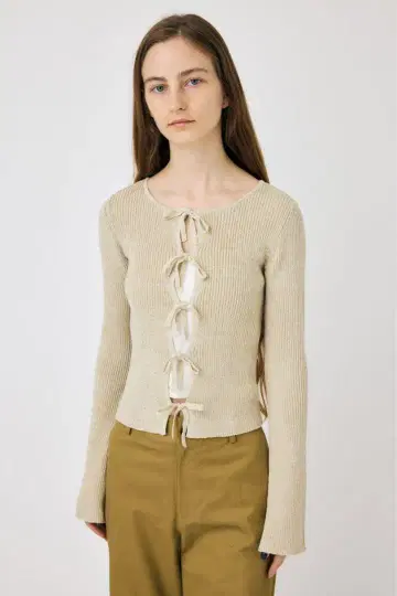 moussy 프론트 리본 니트