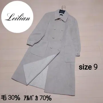 (컨디션 최상) Leilian 알파카 롱 코트 베이지 9