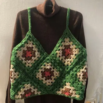 뷔스티에 그래니 스퀘어 손뜨개질 (크리스마스 SALE)