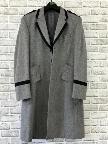 그레이 더블 브레스트 롱 코트