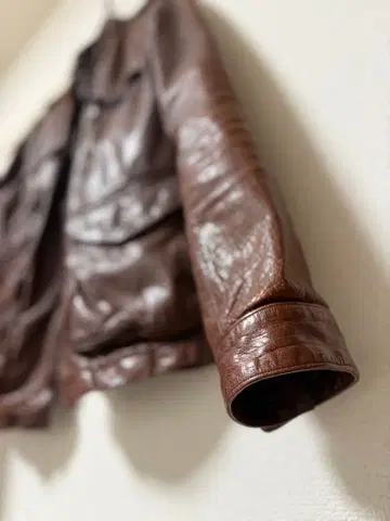 레트로 그레이 사이즈 카우 가죽 자켓