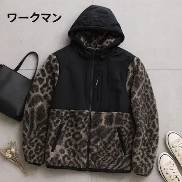 Find-Out 플리스 자켓 L 사이즈 레오파드 무늬