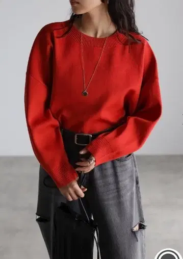 [ deux amour ] 맨투맨 니트 풀오버 오렌지 레드