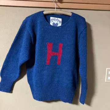 Mother Nature, 손뜨개질 알파카 혼방 H 로고 풀오버 스웨터,