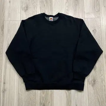 90s 2개 택 새상품급 무지 L 블랙 프룻 오브 더 룸 맨투맨