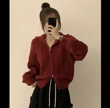 Ada 더블 지퍼 니트 가디건