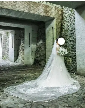 웨딩 베일 레이스 장식 포함