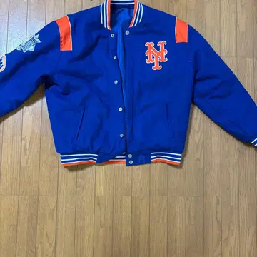 [ 가격 인하 가능 ] Mets 바시티 자켓 파랑/오렌지