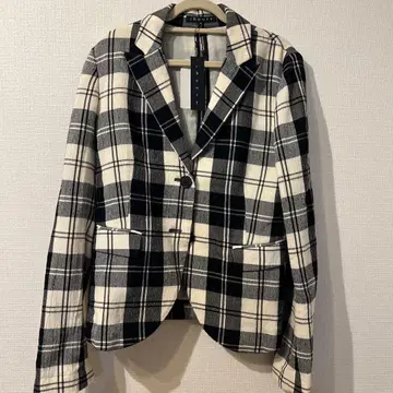 theory 테일러드 자켓 블랙 화이트 체크 무늬 사이즈 2