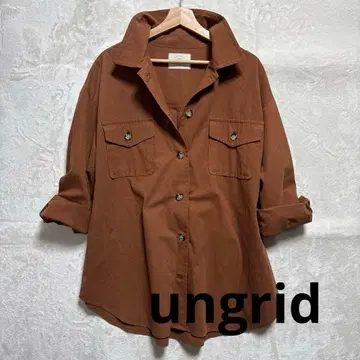 [ ungrid 언그리드 ] 브라운 블라우스 오버 사이즈 캐주얼