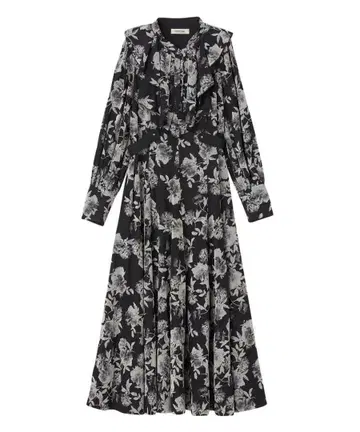 cocodeal 코코딜 플로키 플라워 프릴 칼라 원피스 사이즈 1