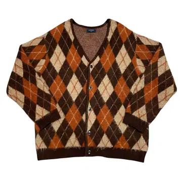 00s 아가일 브러쉬드 가디건 아메카지 XL