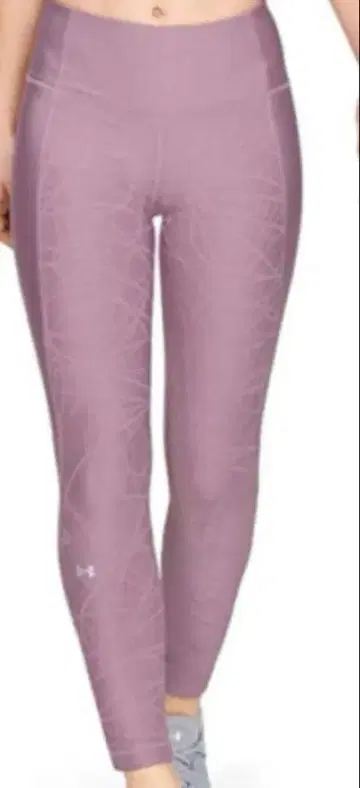 레깅스 언더아머 퍼플 핑크 히트기어 앵클 크롭 자카드