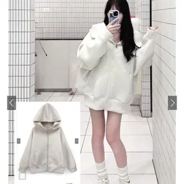 grl 그레일 오버 사이즈 후드티 아이보리