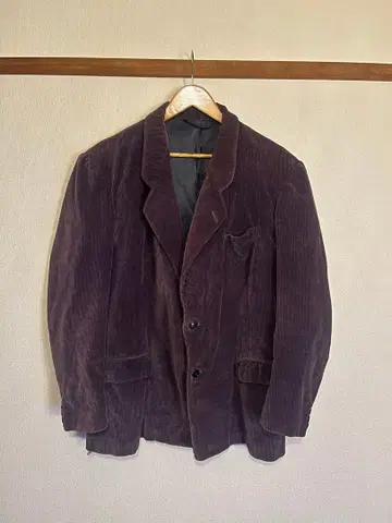 30s 40s 프렌치 빈티지 코듀로이 테일러드 자켓 네이비