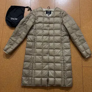 [ TAION ] 베이직 V넥 버튼 롱 다운 자켓