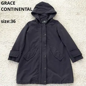 그레이스 콘티넨탈 모즈 코트 후드 롱 기장 36 블랙