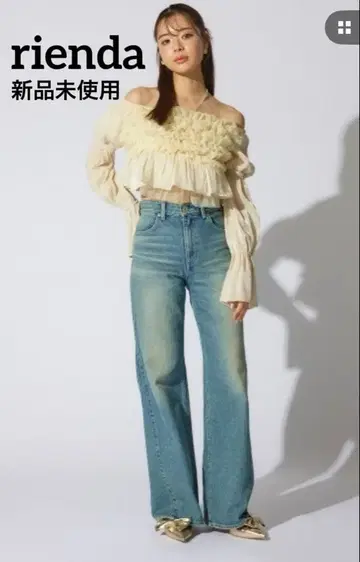 rienda 사이드 V 라인 저스트 허리 팬츠 미사용 새상품