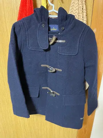 네이비 더플 코트 울 혼방