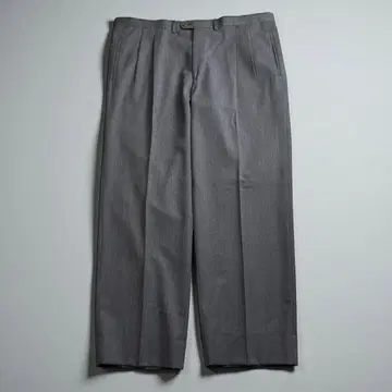 스페인산 구제 의류 슬랙스 팬츠 투 턱 울 블렌드 그레이