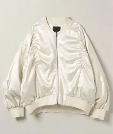 JEANASIS 아우터 개더 MA1 아이보리 백리본 자켓