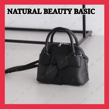 NATURAL BEAUTY BASIC 보우 리본 미니 보스턴 백 블랙