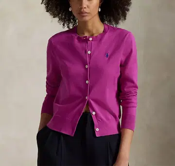 새상품 택 포함 랄프 로렌 코튼 블렌드 크루넥 가디건