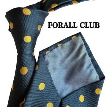 FORALL CLUB 네이비 네이비 골드 도트 무늬 물방울 패턴 넥타이