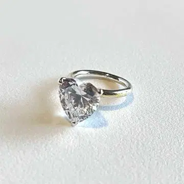 하트 쉐이프 컷 반지 크리스탈 실버 반지 S925