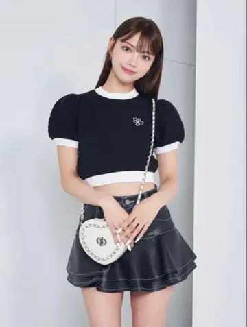 블랙 니트탑 반팔 FREE 사이즈