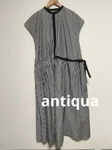 안티카 스트라이프 패턴 아지메 드로스트 원피스