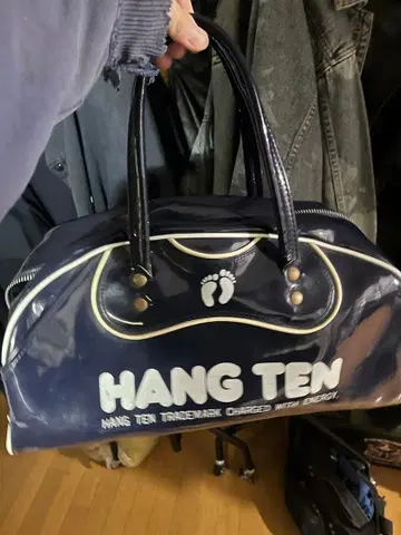 HANG TEN 네이비 보스턴 백 핸드백 80s 90s