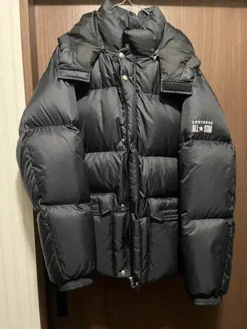 CONVERSE 블랙 다운 자켓 XL 사이즈