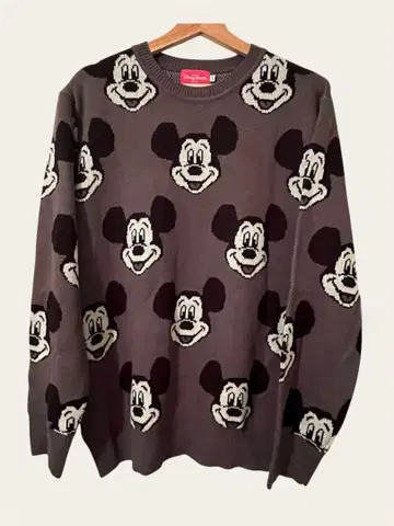 도쿄 디즈니 리조트 올 패턴 미키 니트 스웨터 L 사이즈