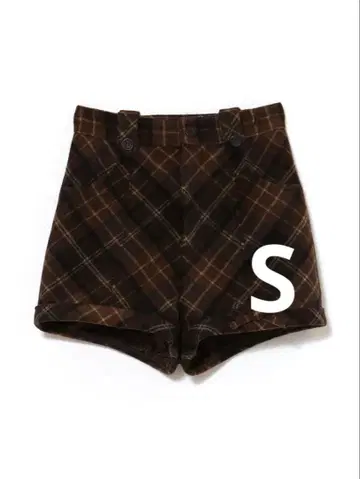 andmary Ribbon check mini pants S brown