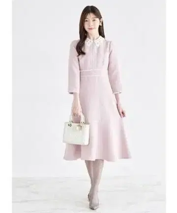 토코 클로젯 레이스 옷깃 트위드 원피스