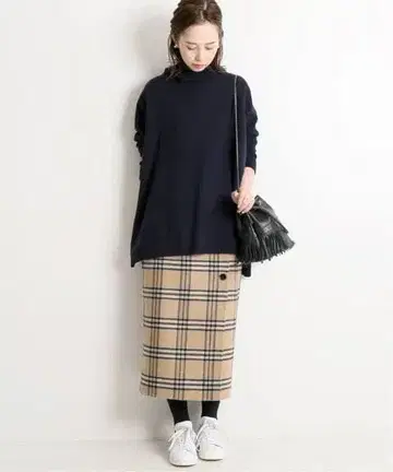 IENA W 페이스 리버서블 미드 카프 스커트