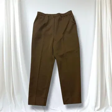 컨디션 최상 따뜻한 허리 핫팩 대응 스트레이트 팬츠 브라운 편안함 럭셔리