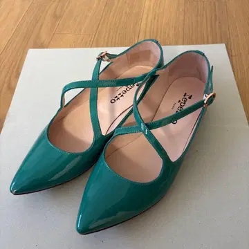 레페토 벨트 크로스 플랫슈즈 36 터콰이즈 블루