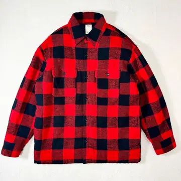 론 헤르만 버팔로 체크 셔츠 자켓 빨검 퀼팅 L