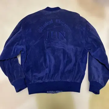 jun men 스웨이드 가죽 블루종 블루