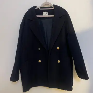 네이비 더블 브레스트 코트