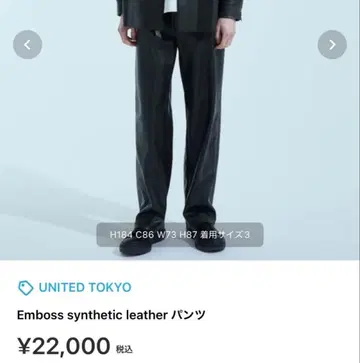 UNITED TOKYO 남성 바지 사이즈 3