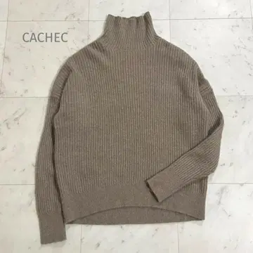 카셰크 CACHEC 하이넥 리브 니트 폭스 라쿤