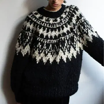 안필 노르딕 무늬 캐시미어 블렌드 니트