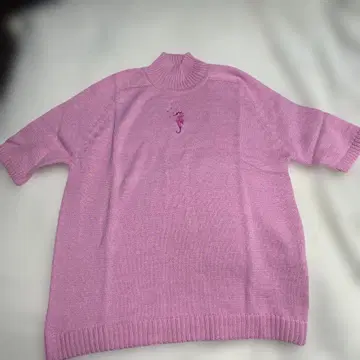 FUKUZ 핑크 하이넥 썸머 니트 L