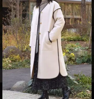 w closet 라이너 포함 파이핑 롱 코트